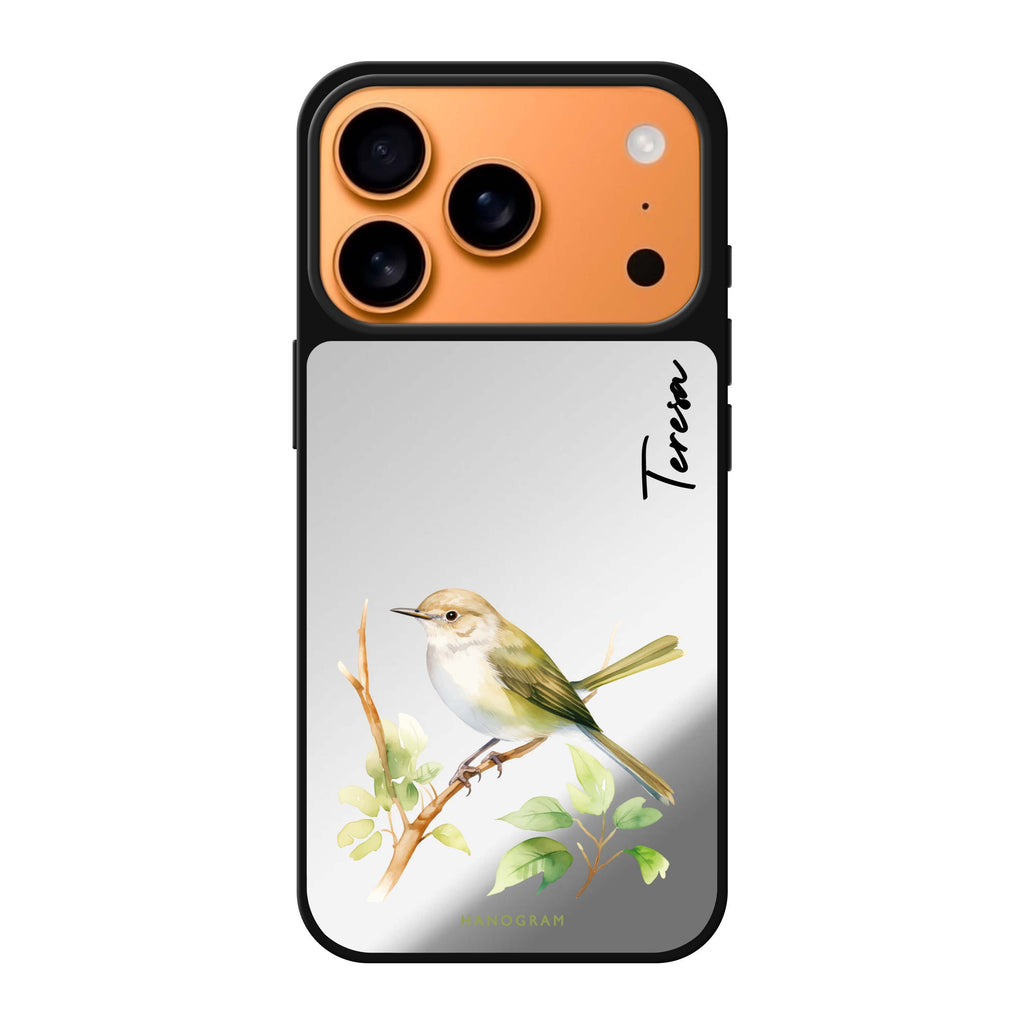 Warbler Whisper personalized name bird animal iPhone 17 Pro Max mirror case