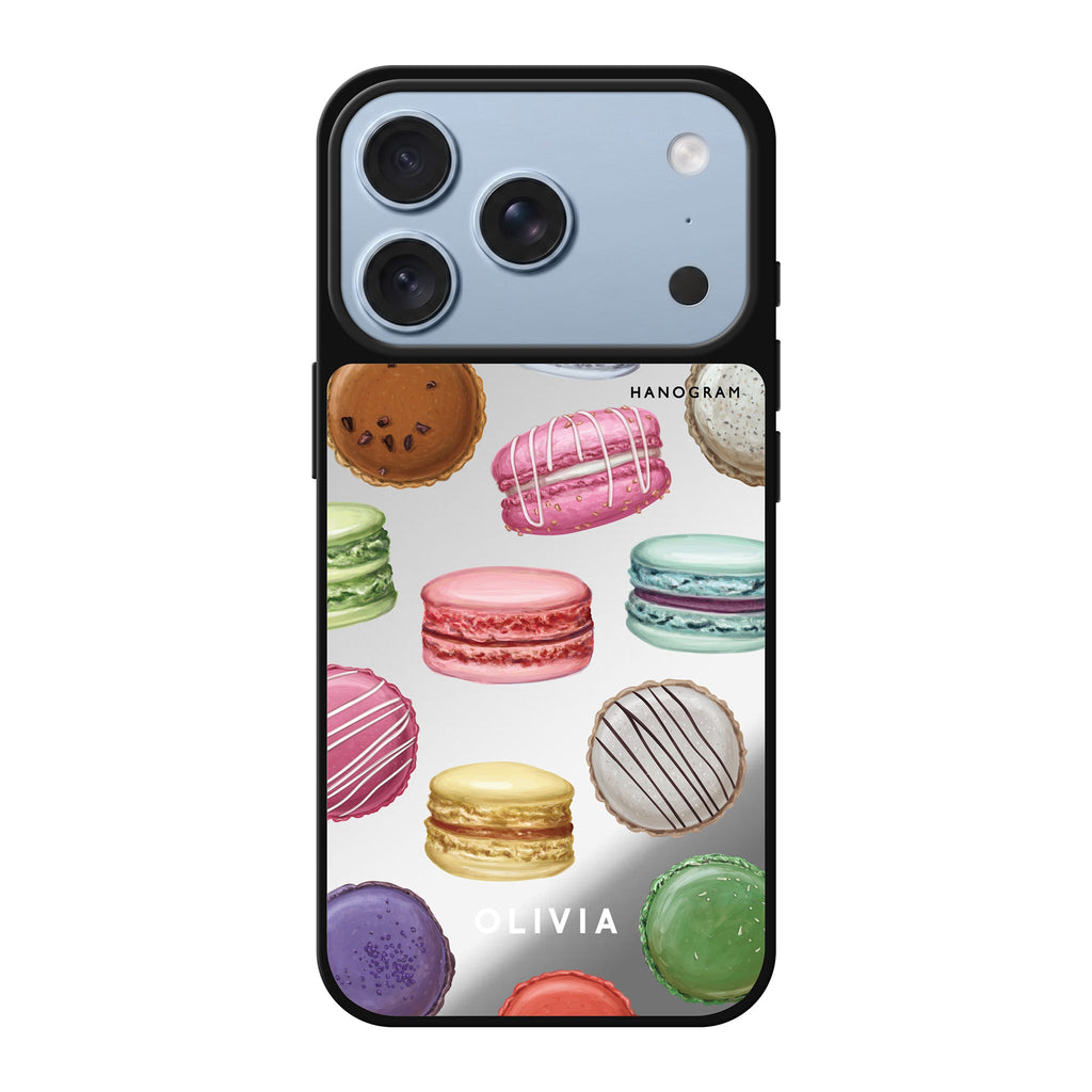 Macarons Land personalized name food iPhone 18 Pro Max mirror case