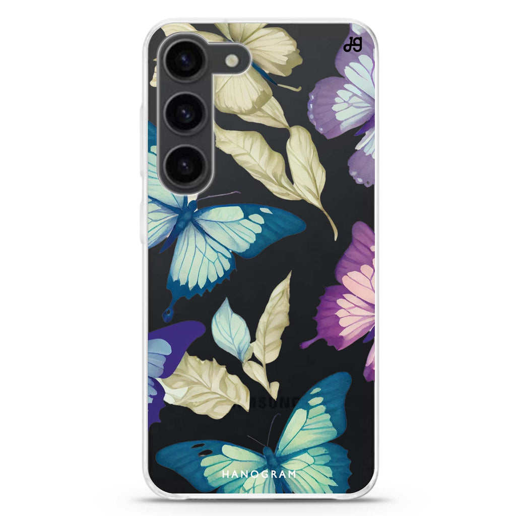 Beautiful Butterfly ultra-clear case for Samsung Galaxy S23/S22, front view