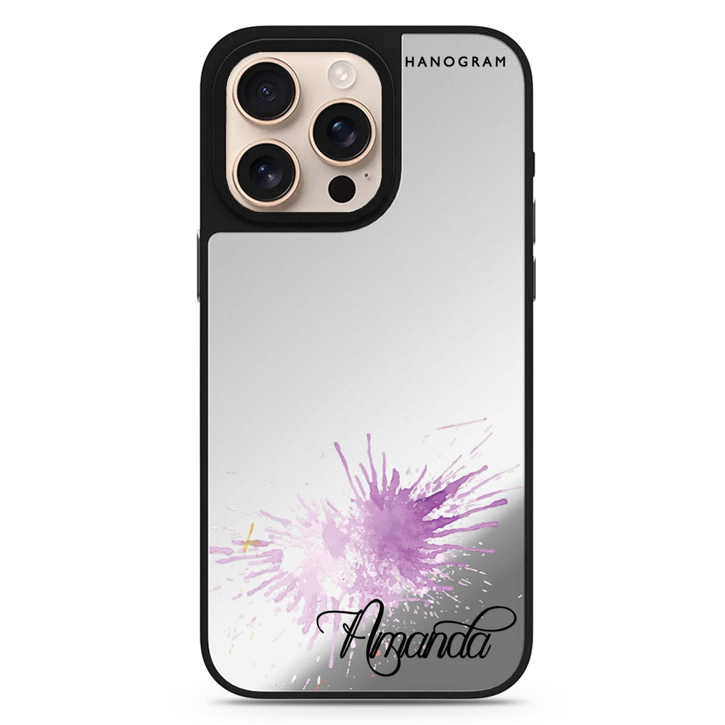 Paint Smash personalized name art-inspired design iPhone 16/15/14 Pro Max & Pro mirror case