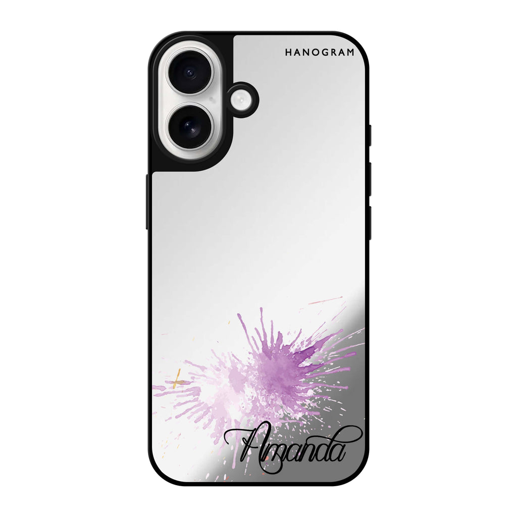 Reflective iPhone 16 Mirror Case –Paint Smash Design