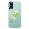 Clover's Heart iPhone 16 and 16 Plus ultra clear case, transparent artistic artwork, front product view