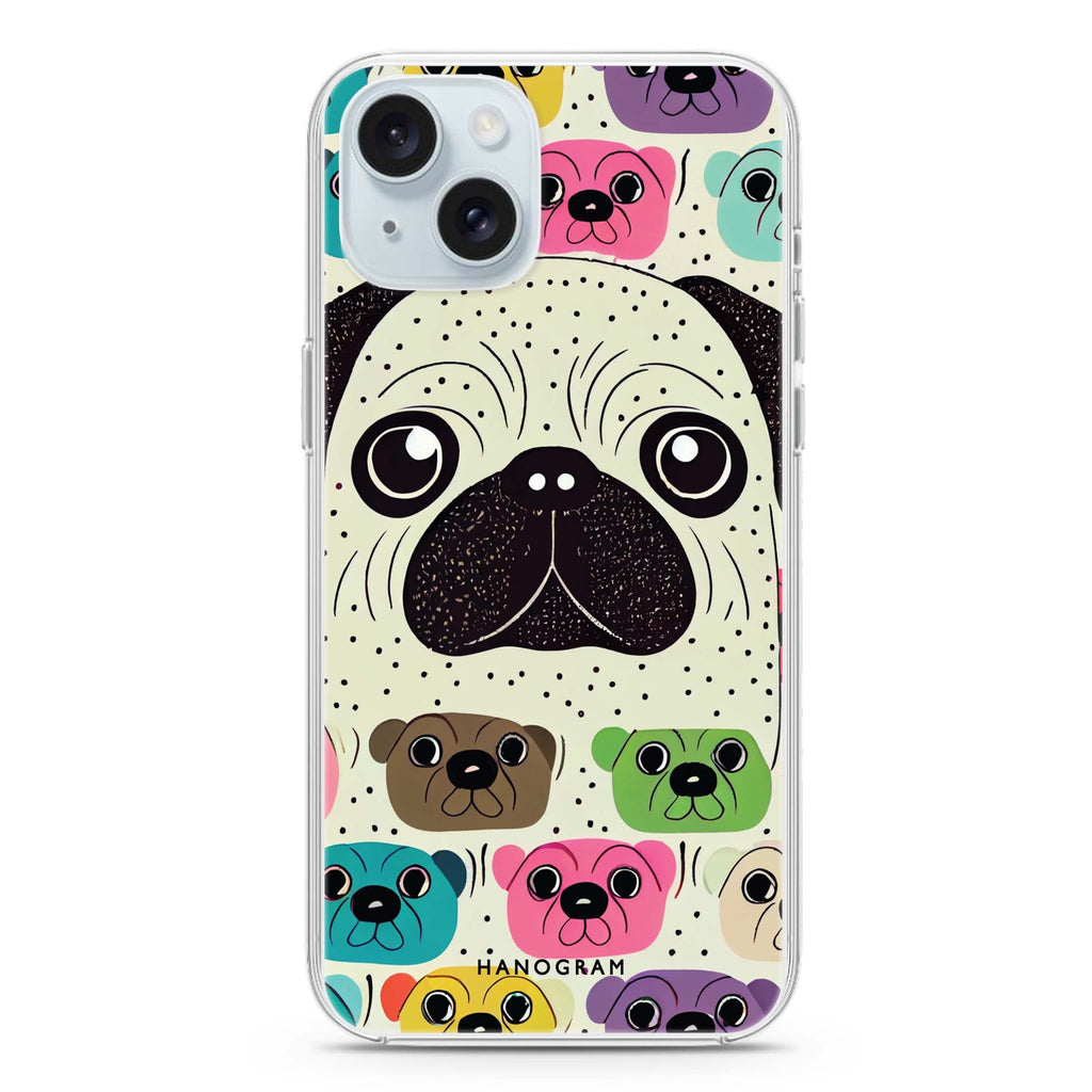 Pug Face iPhone 15 plus Ultra Clear Case