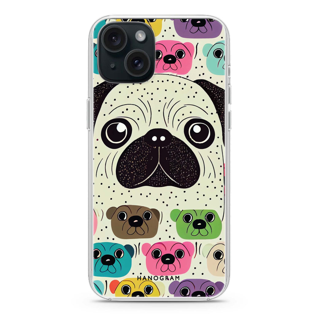 Pug Face iPhone 15 Plus MagSafe Compatible Ultra Clear Case