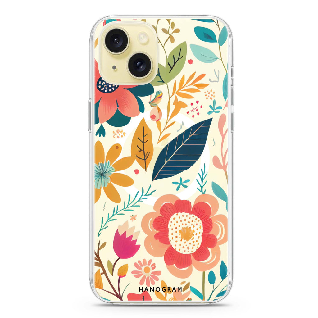 Pretty Florals iPhone 15 Plus MagSafe Compatible Ultra Clear Case