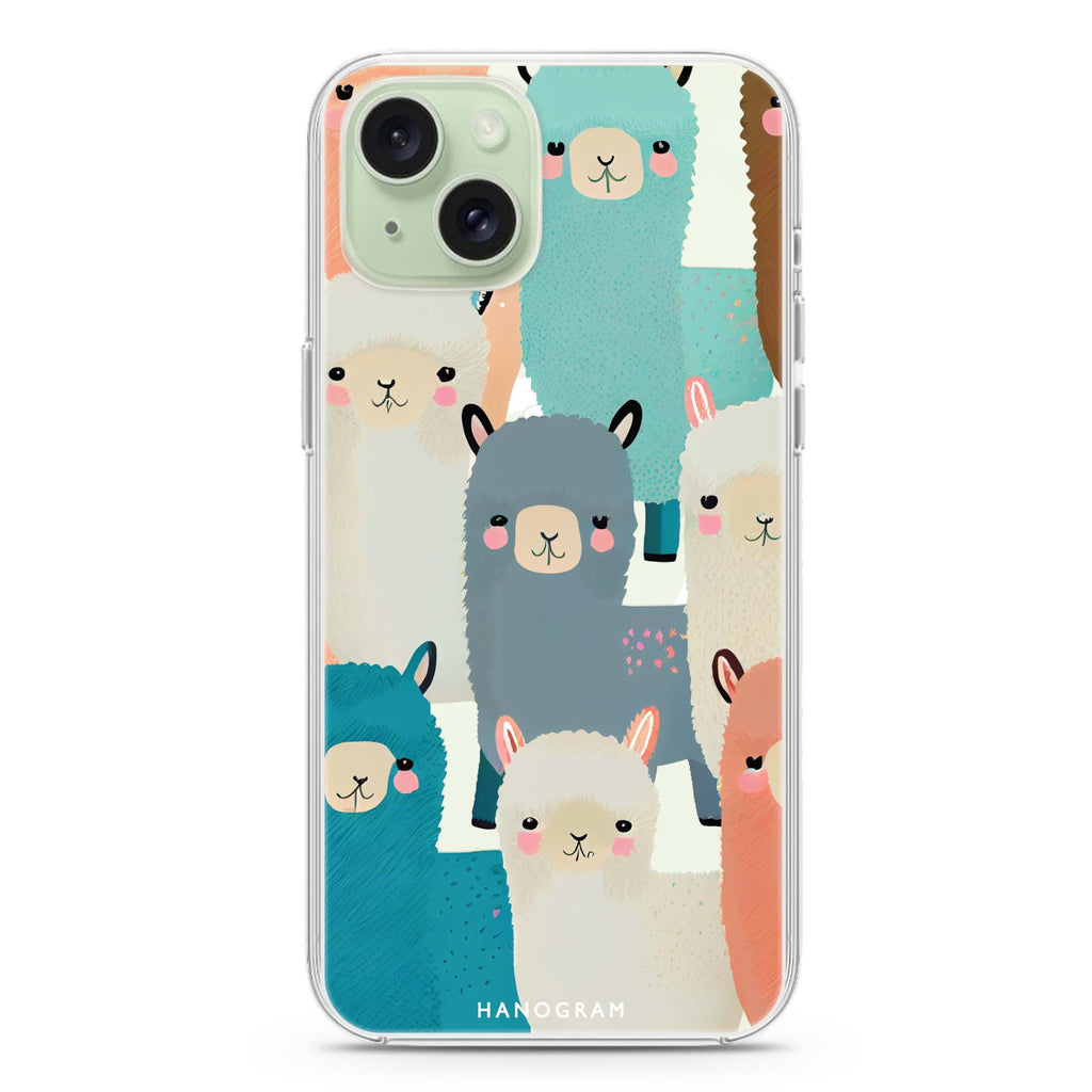Cute Alpaca iPhone 15 Plus MagSafe Compatible Ultra Clear Case
