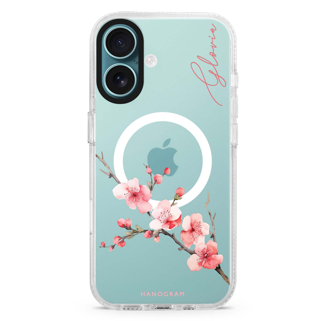 Cherry Bliss MagSafe Compatible iPhone 16 Ultra Clear Case - Personalized and Stylish Protection