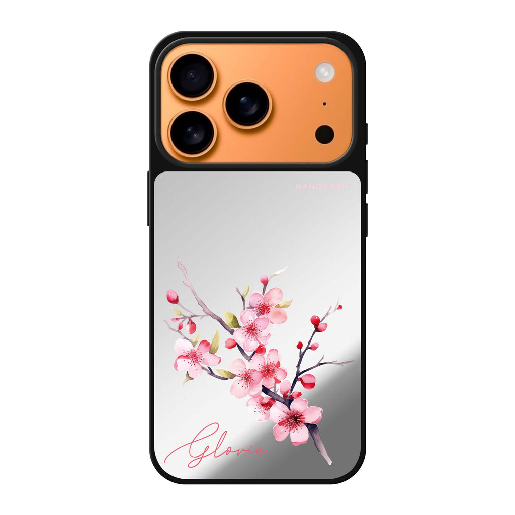 Petal Harmony personalized name flower floral iPhone 17 Pro Max mirror case