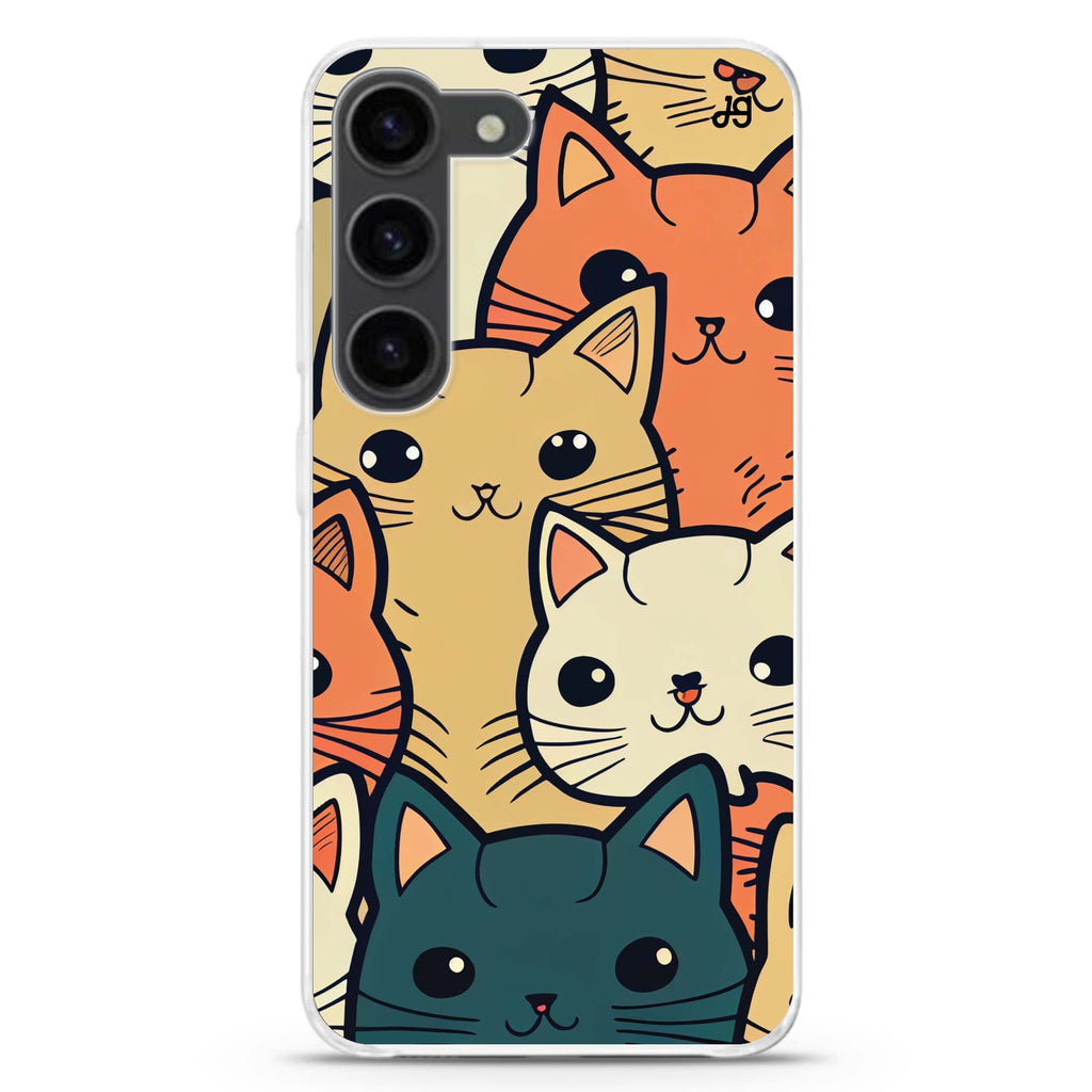 Look Cats II ultra-clear case for Samsung Galaxy S23/S22, front view