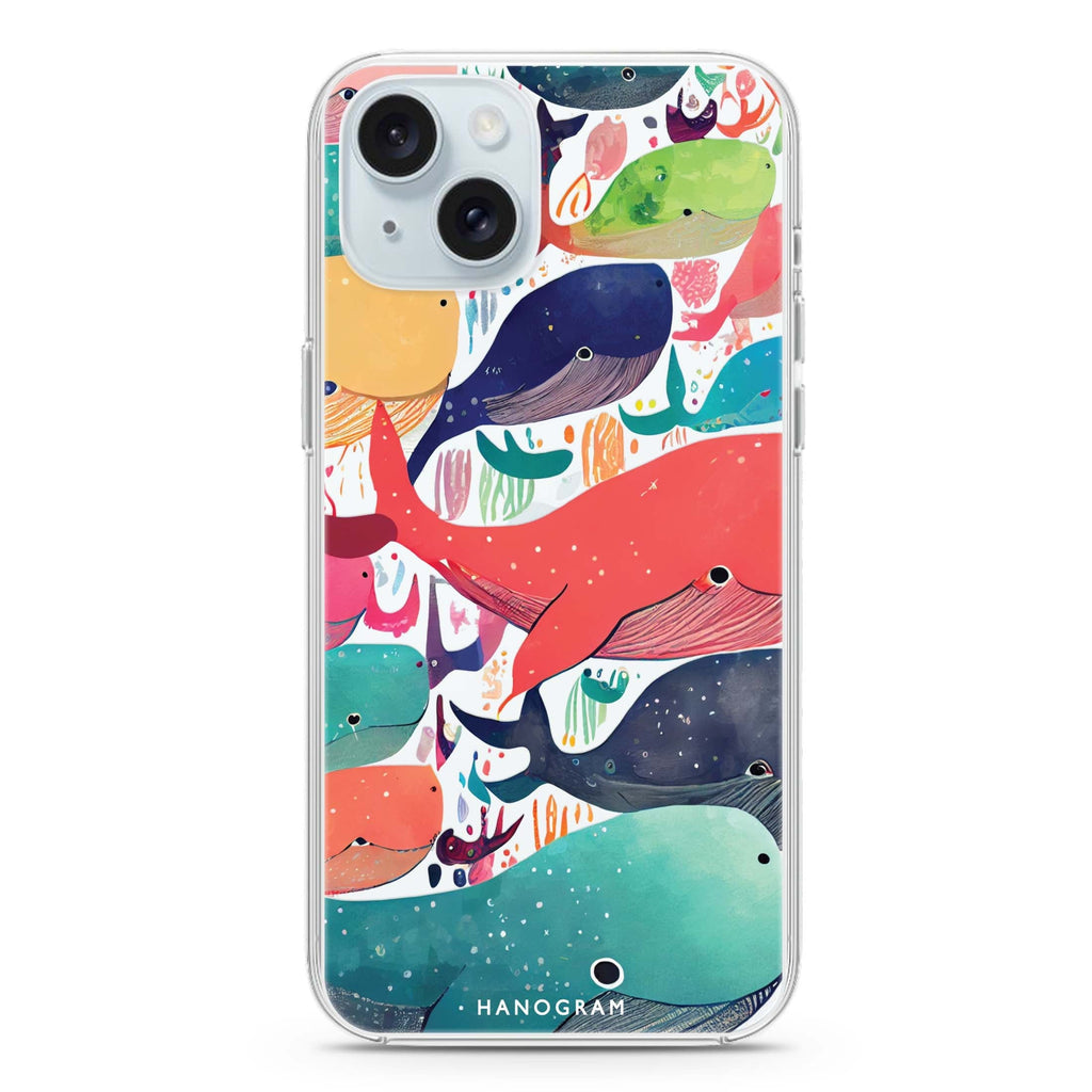 Whale Ocean iPhone 15 plus Ultra Clear Case