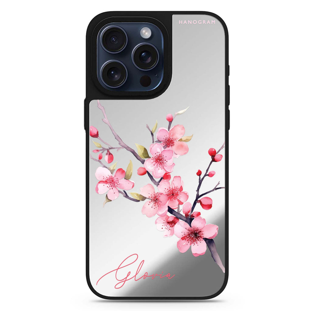Petal Harmony personalized name MagSafe mirror case for iPhone 16/15/14 Pro Max and Pro, main view