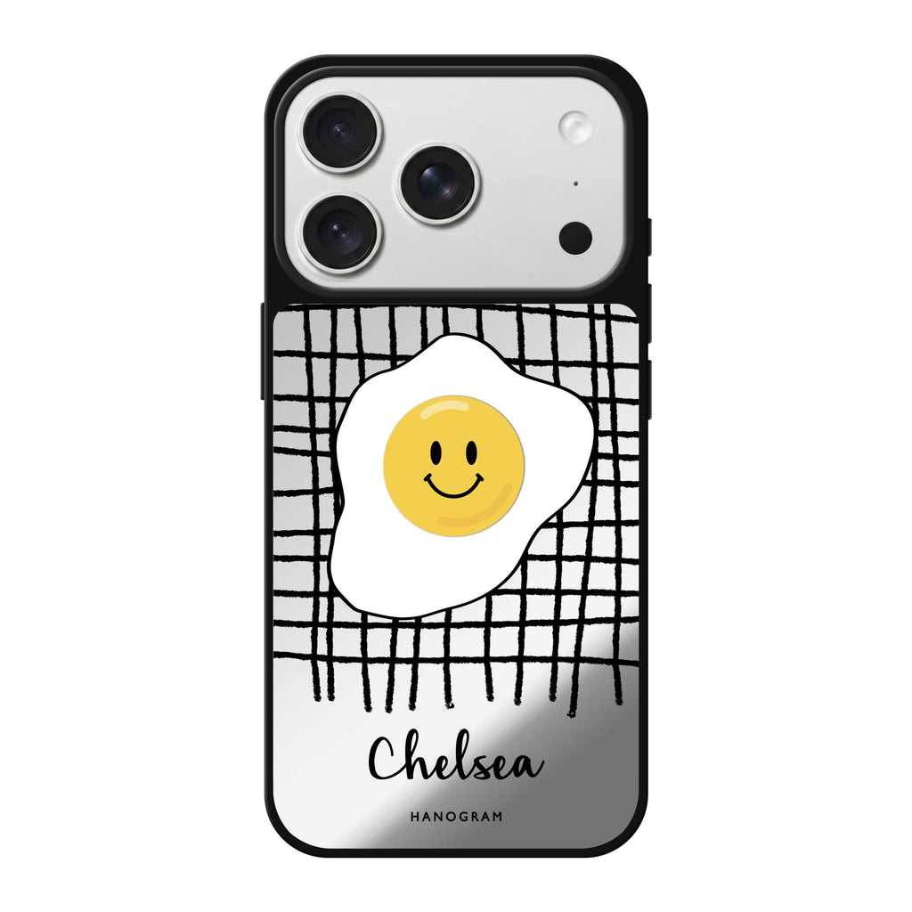 Funny Egg personalized name playful iPhone 18 Pro Max mirror case