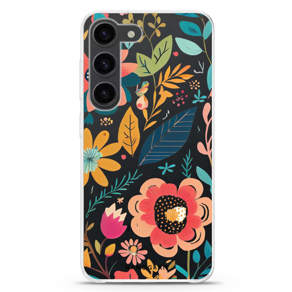 Pretty Florals ultra-clear case for Samsung Galaxy S23/S22, front view