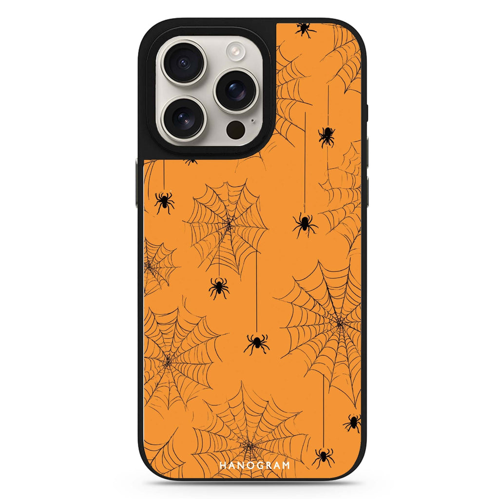 Spooky Web Weave MagSafe compatible mirror case for iPhone 16/15/14 Pro Max and Pro, main view