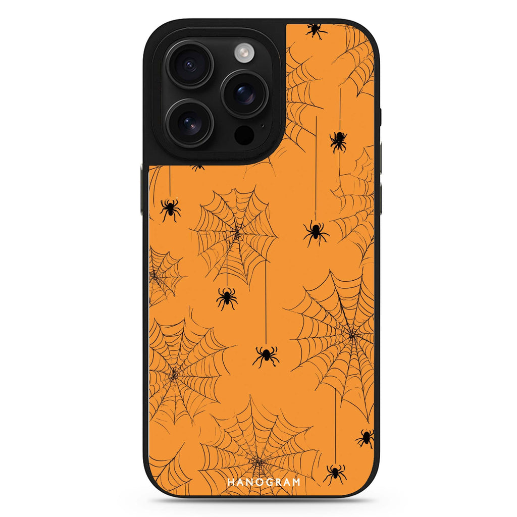 Spooky Web Weave sleek reflective design iPhone 16/15/14 Pro Max & Pro mirror case