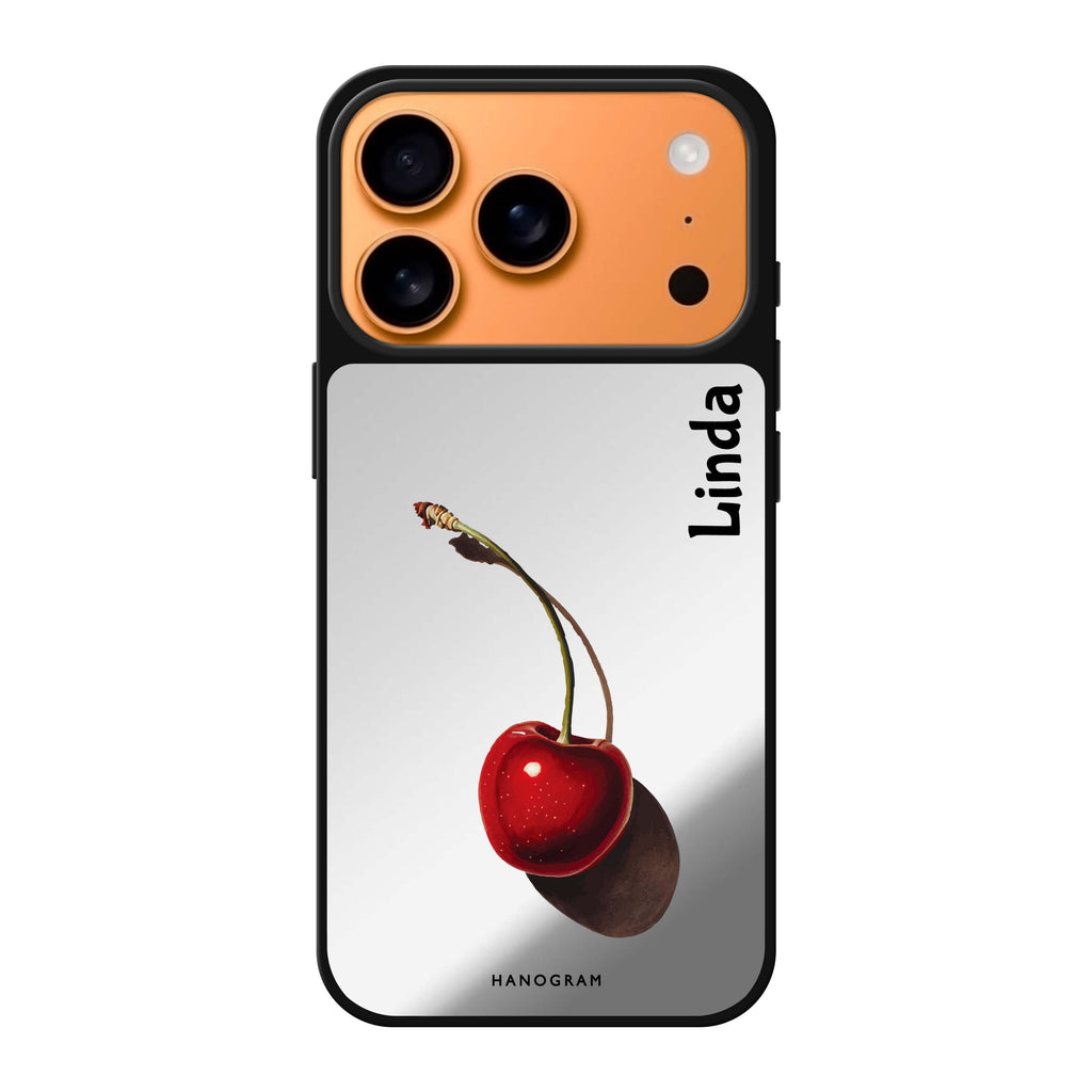 Ruby Rhapsody personalized name red iPhone 17 Pro Max mirror case