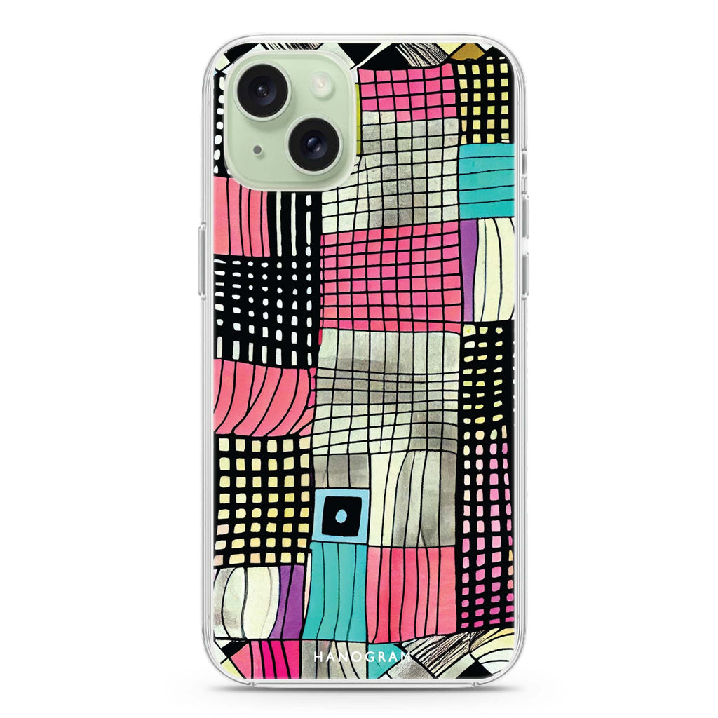 Abstract Checked Pattern iPhone Ultra Clear Case