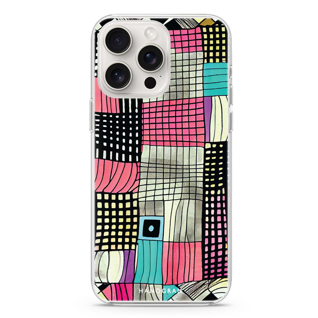 Abstract Checked Pattern iPhone Ultra Clear Case