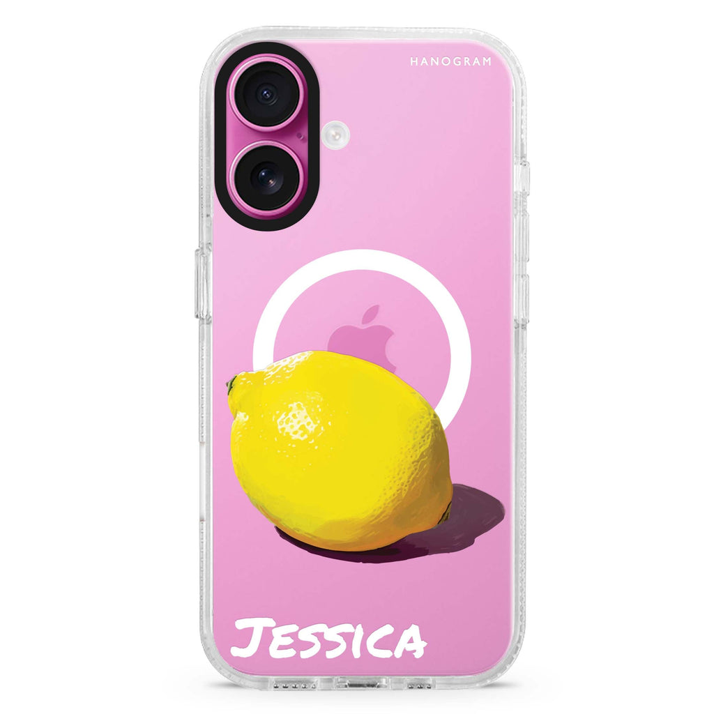 Lemon Lush MagSafe Compatible iPhone 16 Ultra Clear Case - Personalized and Stylish Protection