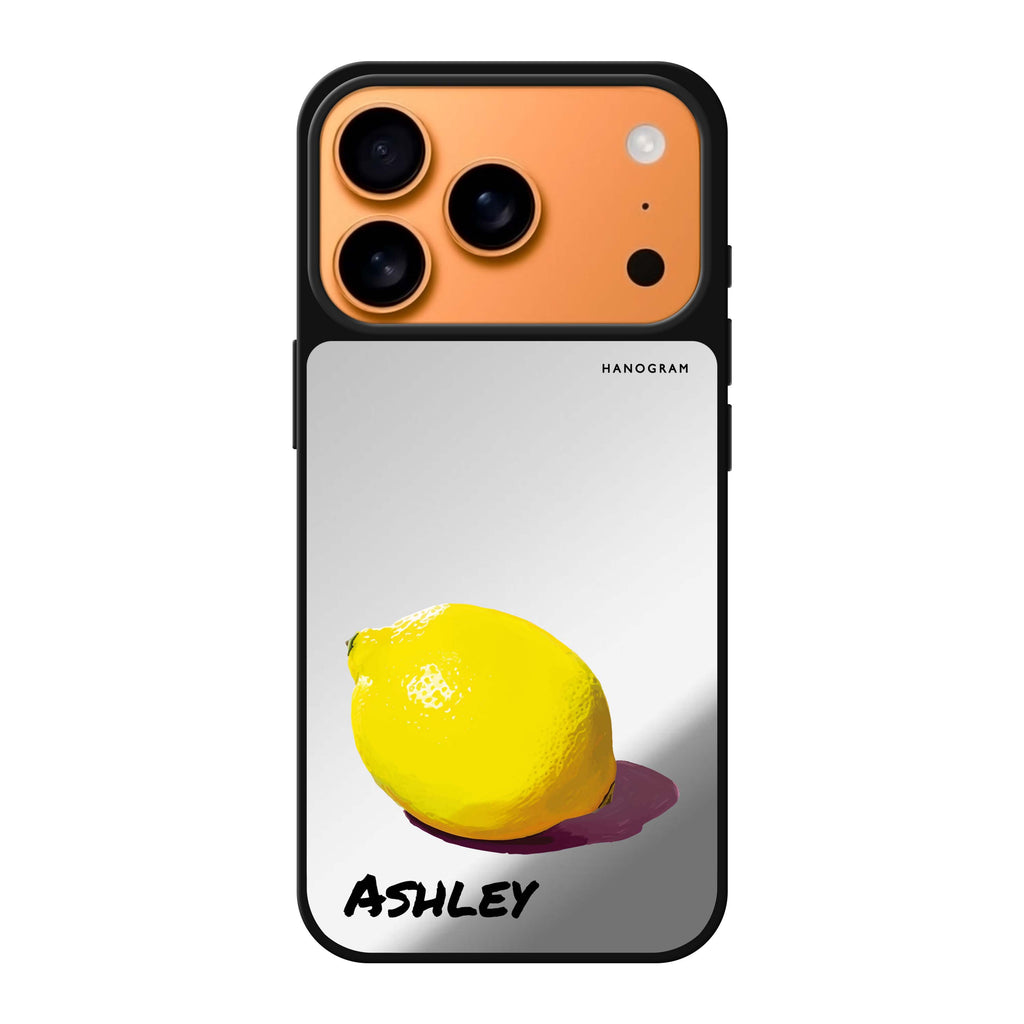 Lemon Lush personalized name fruit iPhone 17 Pro Max mirror case