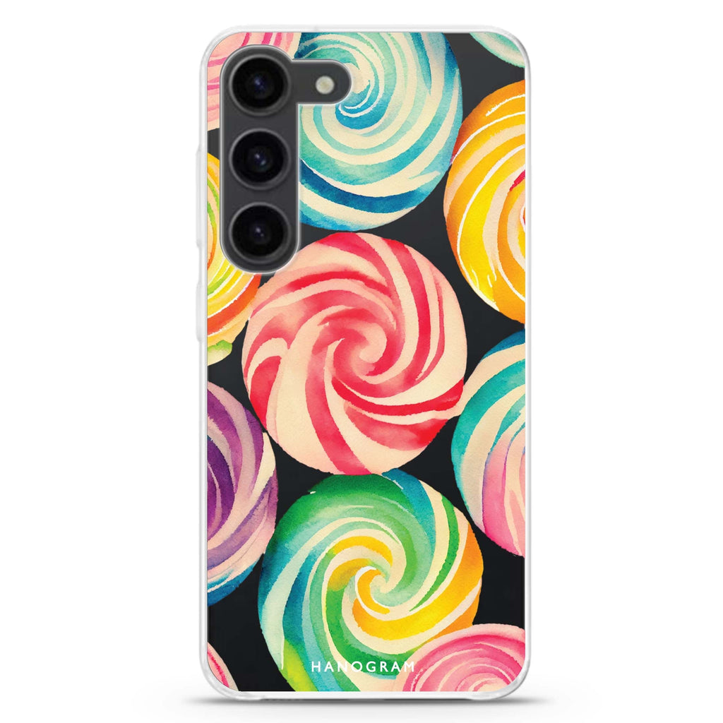 Abstract Candy ultra-clear case for Samsung Galaxy S23/S22, front view