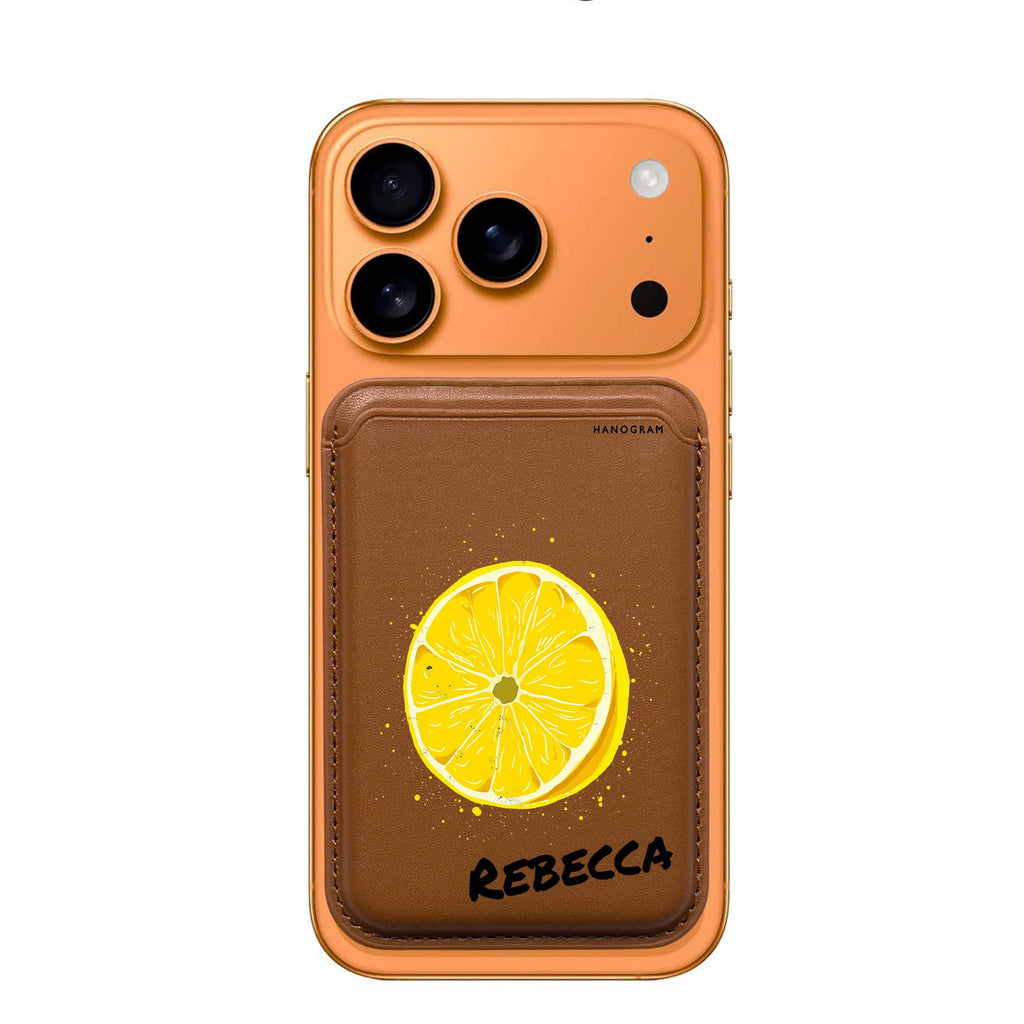 Zesty Zen custom name MagSafe wallet for iPhone, personalized magnetic card holder, main view
