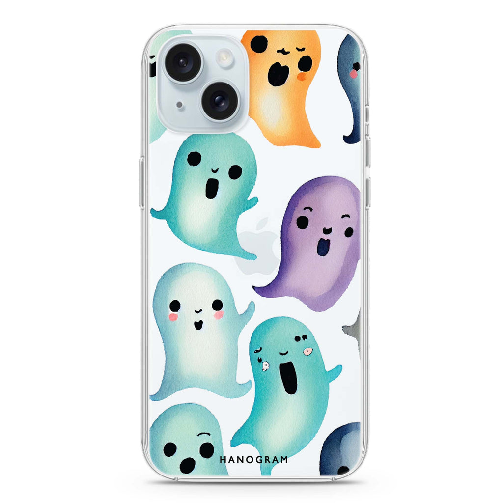 Cute Ghost iPhone 15 plus Ultra Clear Case