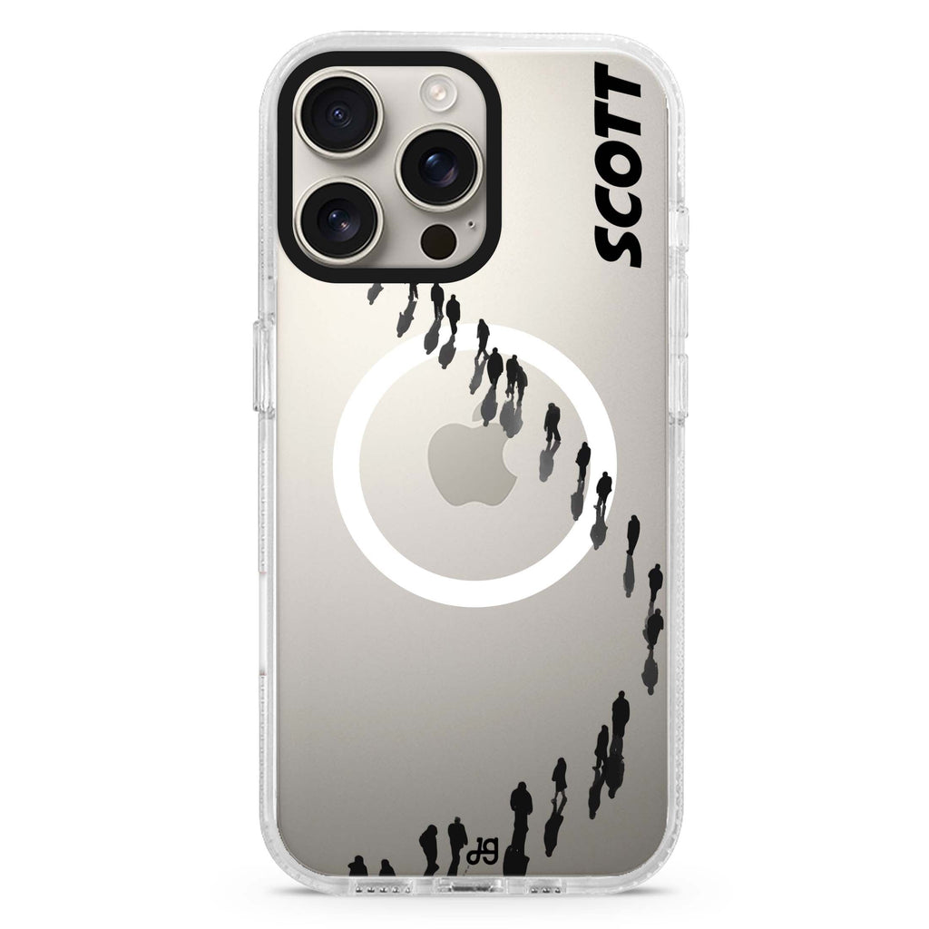 Abstract Doodles Pattern MagSafe Compatible iPhone 16 Pro Ultra Clear Case - Personalized and Stylish Protection