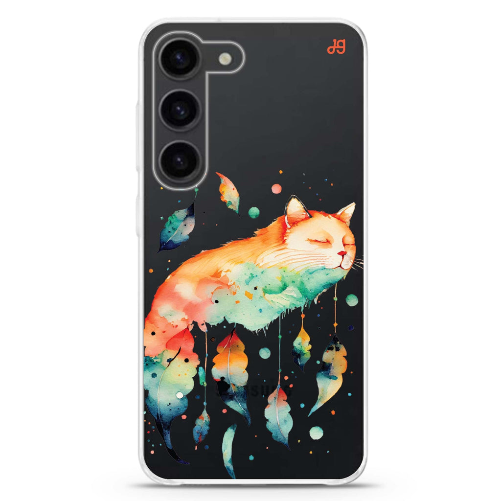 A Dream Cat ultra-clear case for Samsung Galaxy S23/S22, front view