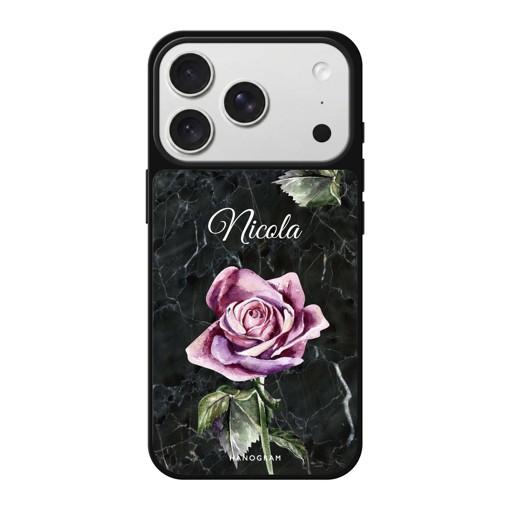 Black Marble personalized name black marble iPhone 18 Pro Max mirror case