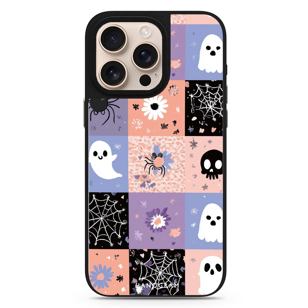 Pastel Patchwork Haunts MagSafe compatible mirror case for iPhone 16/15/14 Pro Max and Pro, main view