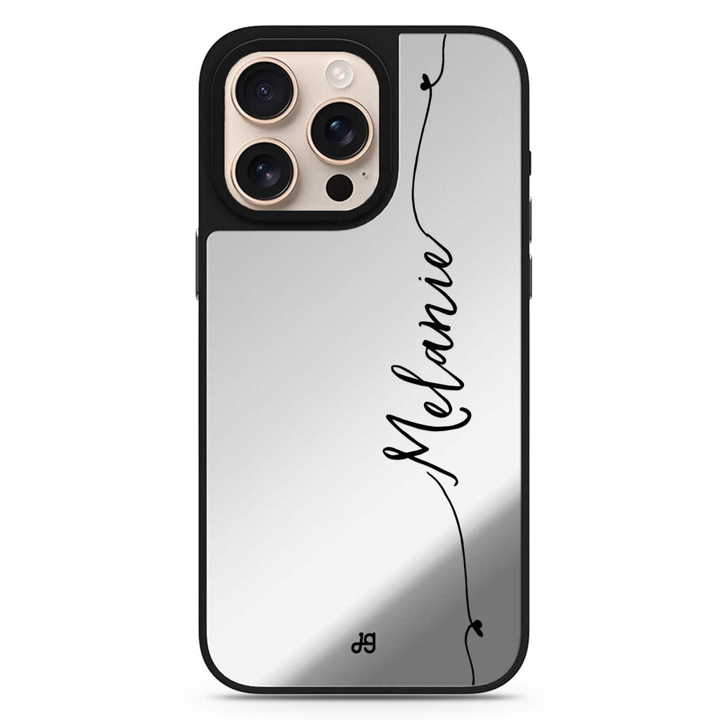 Heart Word personalized name romantic design iPhone 16/15/14 Pro Max & Pro mirror case