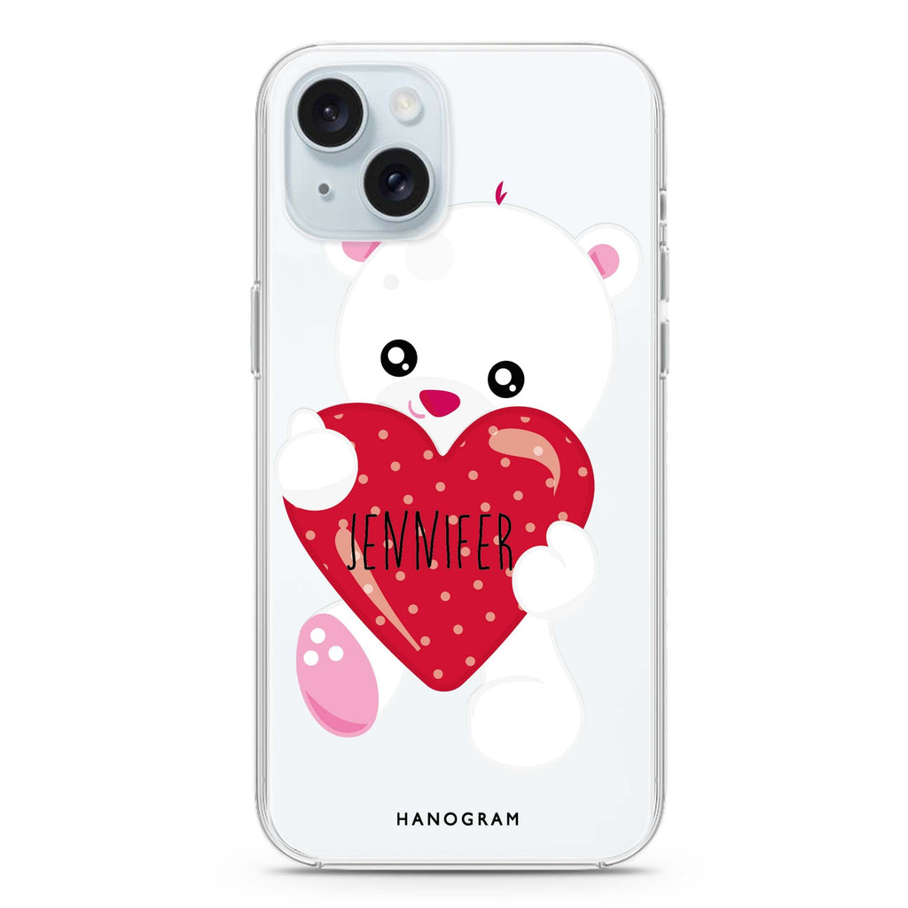 Lovely Bear iPhone 15 plus Ultra Clear Case