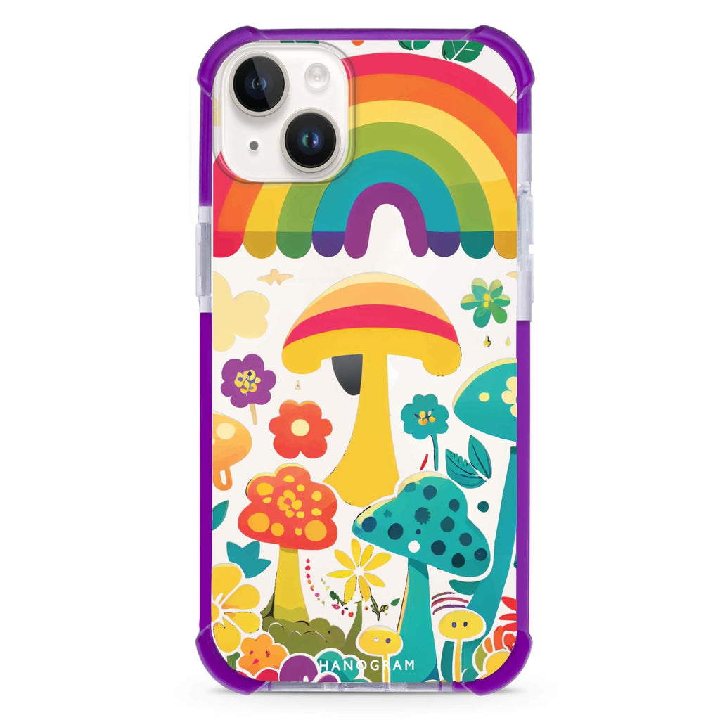 Rainbow Mushroom Garden iPhone 15 Plus Ultra Shockproof Case