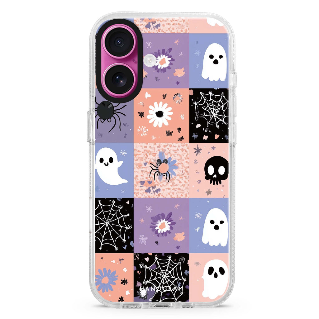 Pastel Patchwork Haunts MagSafe Compatible Ultra Clear Case