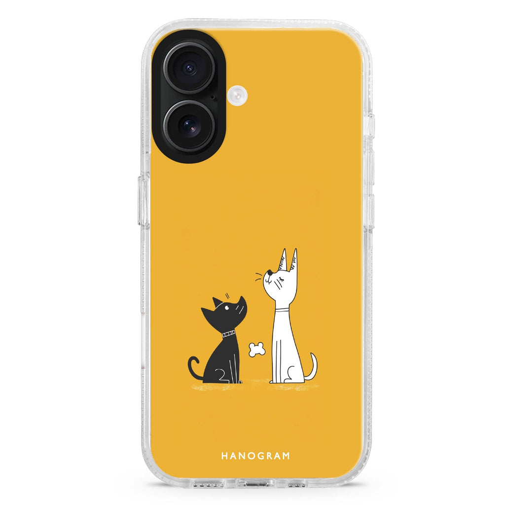 Paw & Claw iPhone 16 and 16 Plus ultra clear case, transparent graphic artwork, front product view