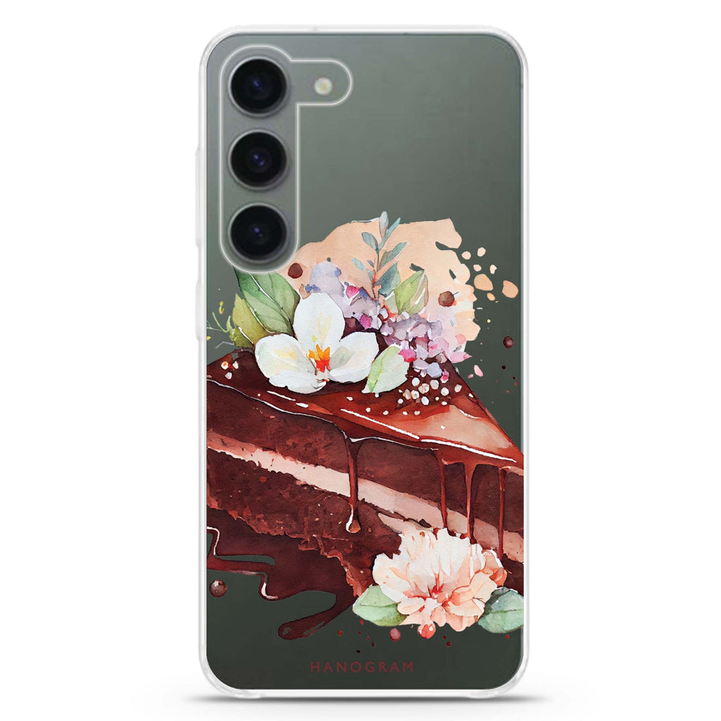 Floral Cake ultra-clear case for Samsung Galaxy S23/S22, front view