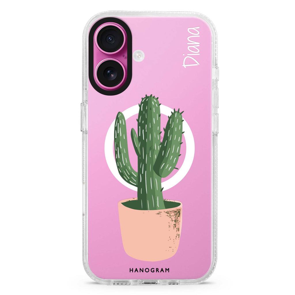 Cacti Delight MagSafe Compatible iPhone 16 Ultra Clear Case - Personalized and Stylish Protection
