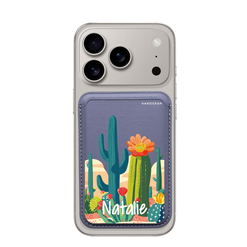 Desert Oasis custom name MagSafe wallet for iPhone, personalized magnetic card holder, main view