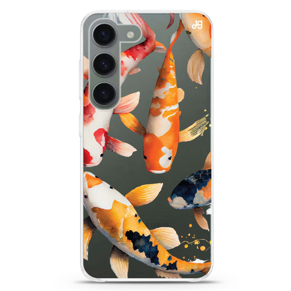 Koi fish ultra-clear case for Samsung Galaxy S23/S22, front view