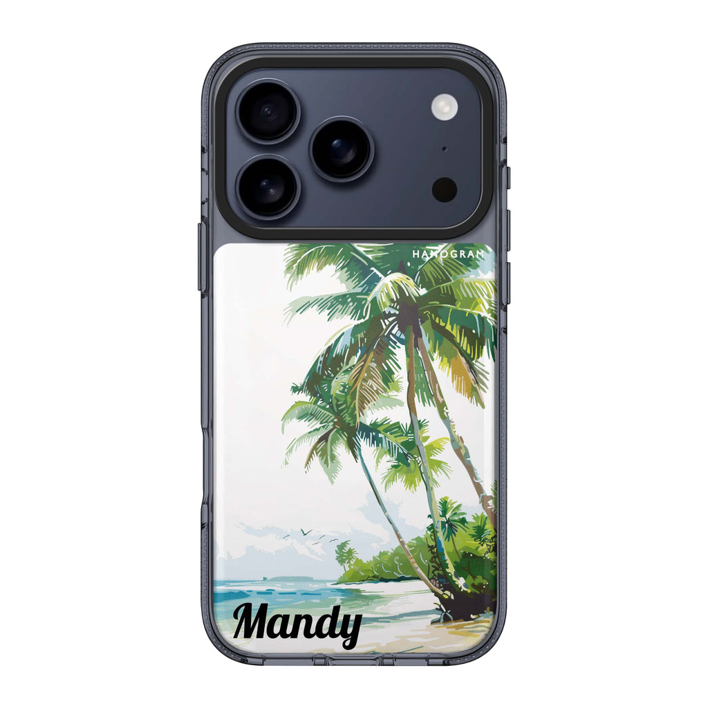 Tropical Tranquility personalized name graphic summer iPhone 17 Pro Max ultra clear case