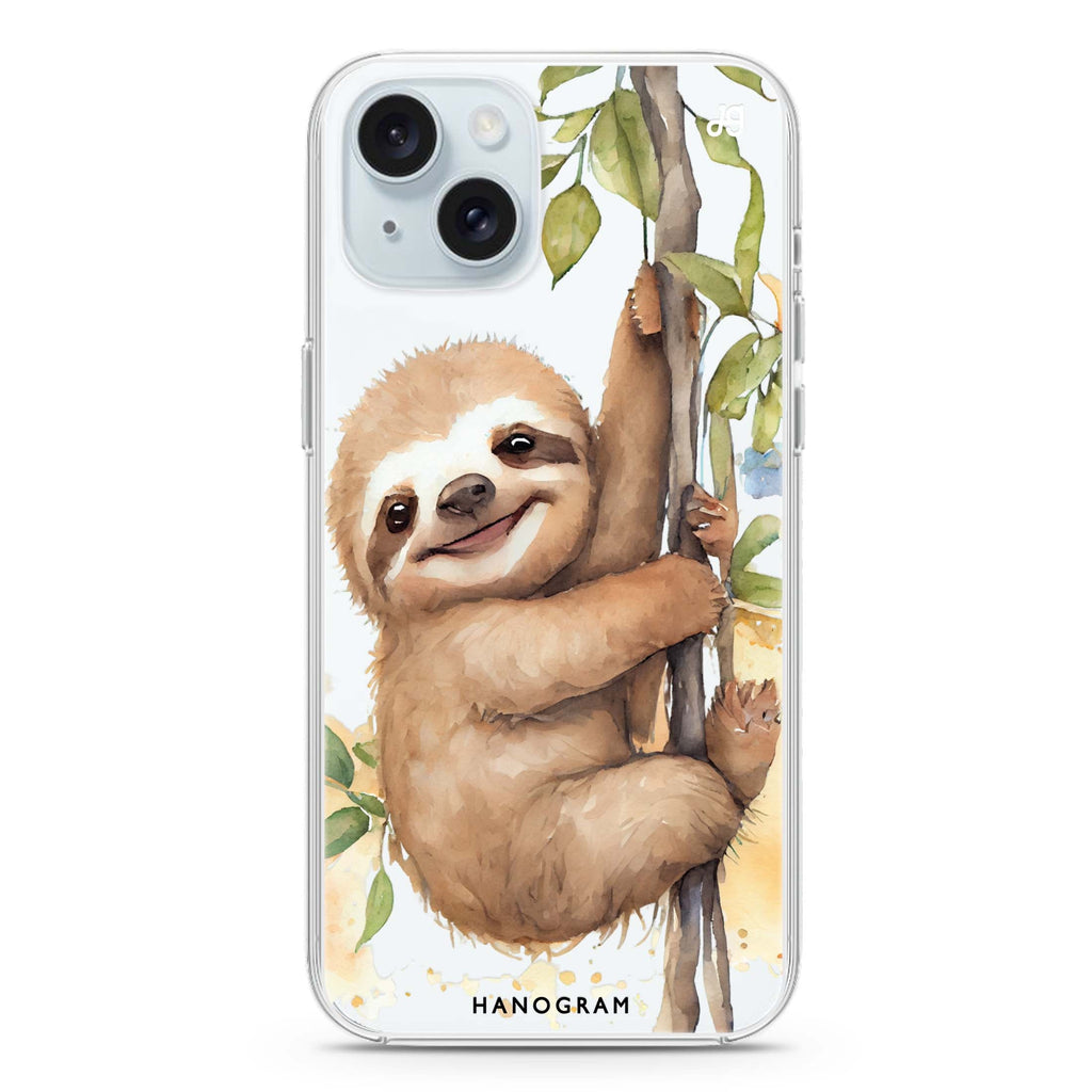 A Sloth iPhone 15 plus Ultra Clear Case