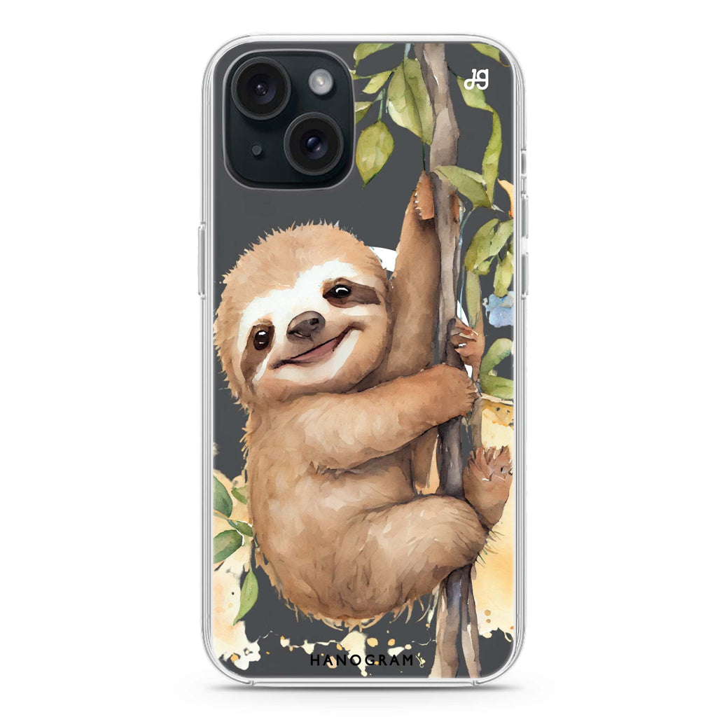 A Sloth iPhone 15 Plus MagSafe Compatible Ultra Clear Case