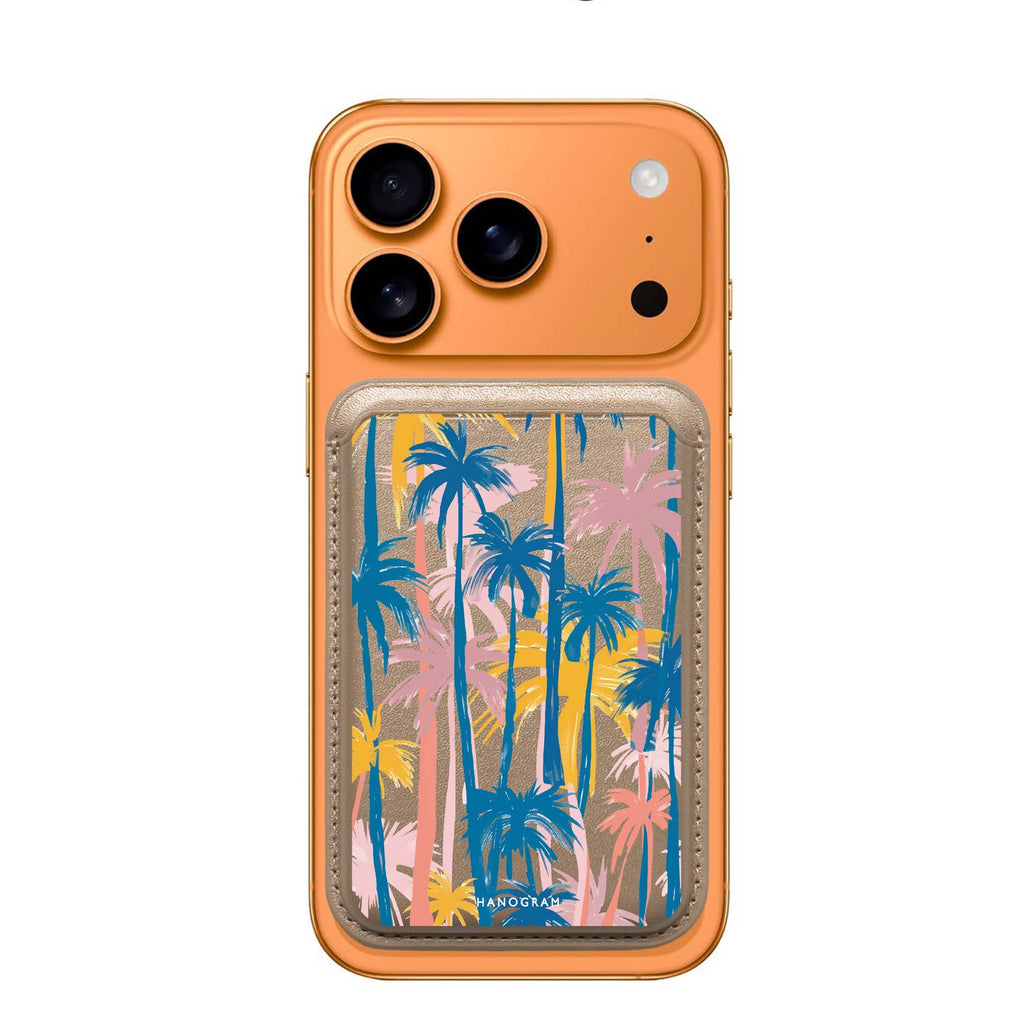 Palm Paradise MagSafe wallet for iPhone, slim magnetic card holder, main view