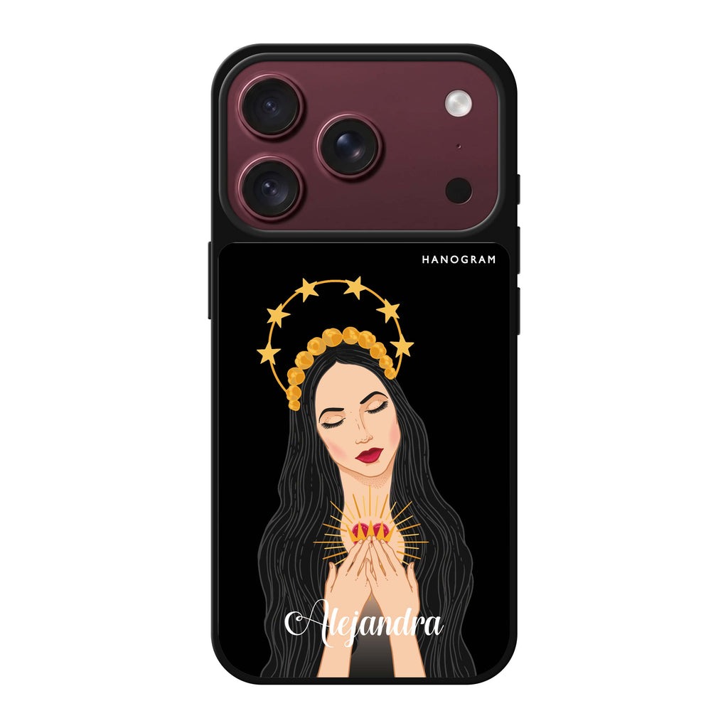 The Virgin Mary personalized name portrait iPhone 18 Pro Max mirror case