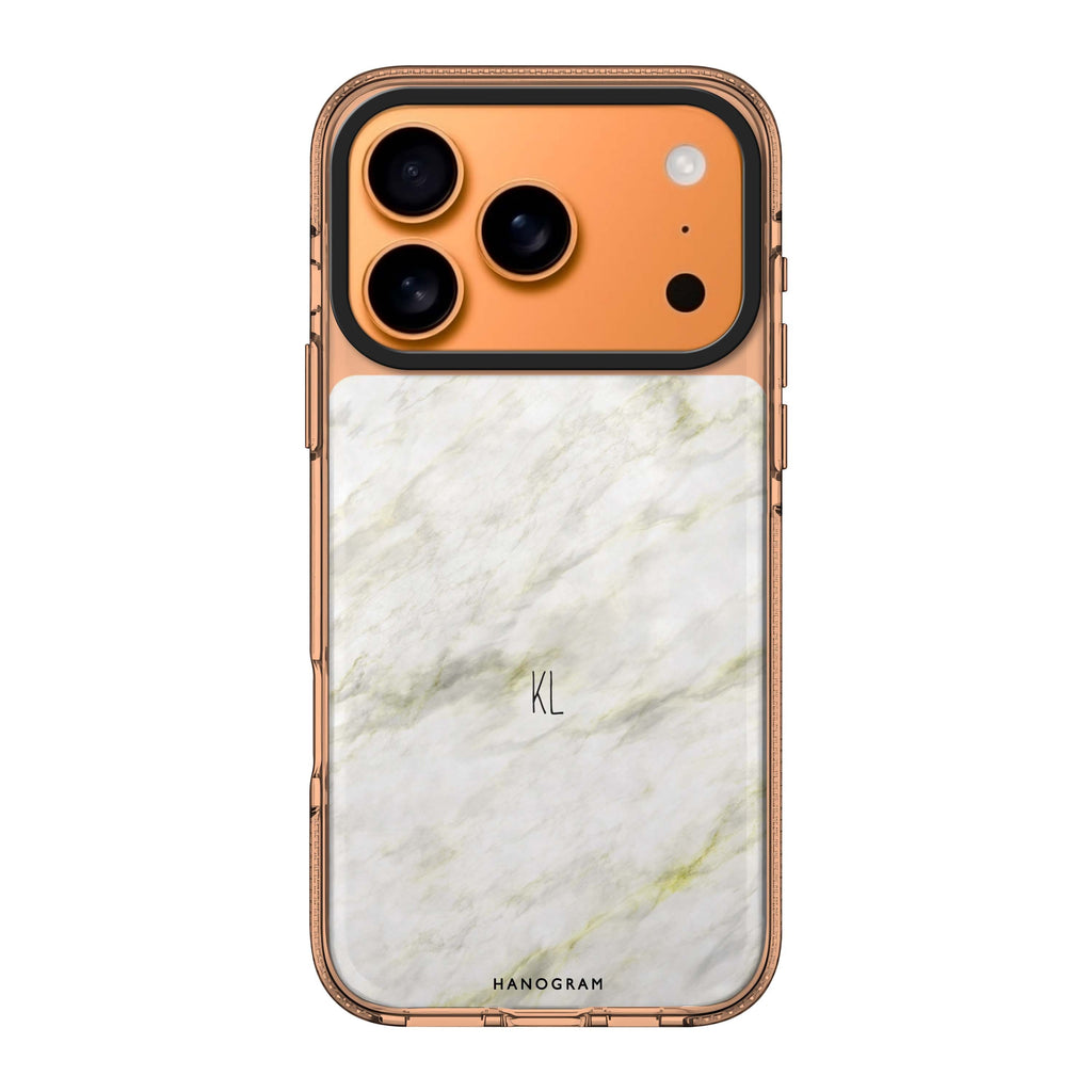 Grand Marble II personalized name marble iPhone 17 Pro Max ultra clear case