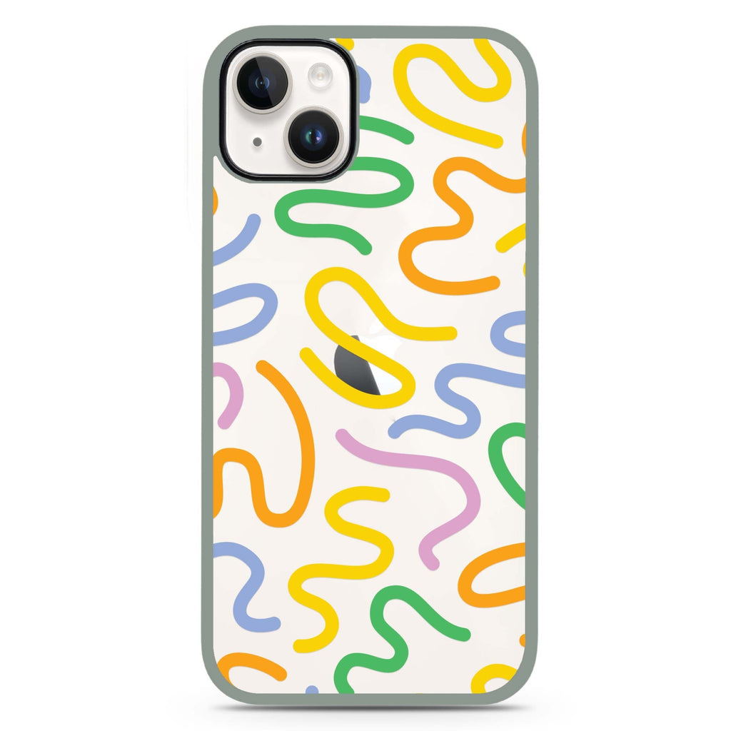 Abstract Doodles iPhone 15 Plus Impact Guard Bumper Case
