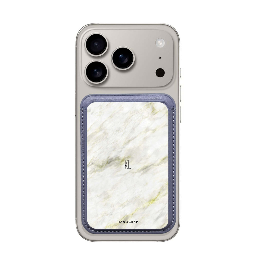 Grand Marble II custom name MagSafe wallet for iPhone, personalized magnetic card holder, main view