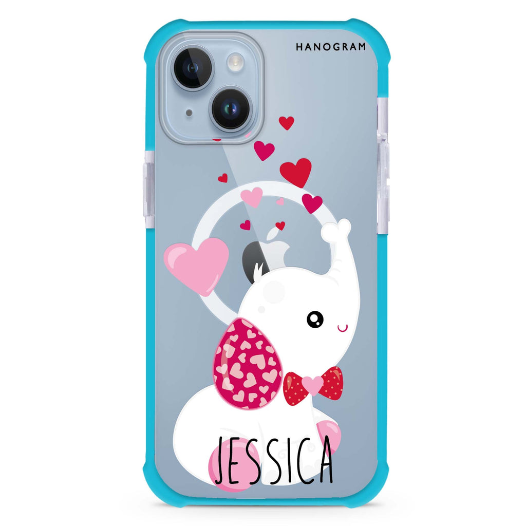 Lovely Elephant iPhone 15 Plus MagSafe Compatible Ultra Shockproof Case