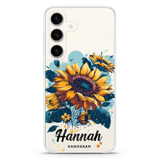 Pretty Floral custom name iPhone 16/15/14 Pro Max & Pro ultra clear case floral design, front product view